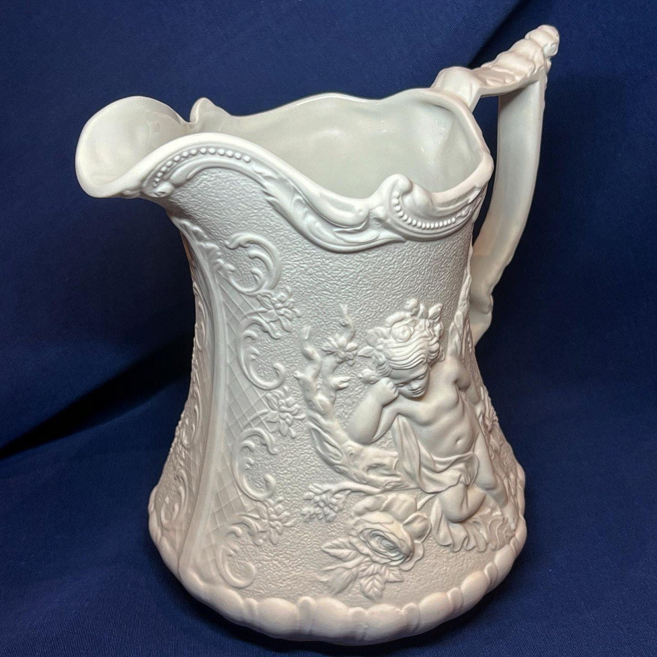Portmeirion, Parian, Large Bisque Porcelain Pitcher