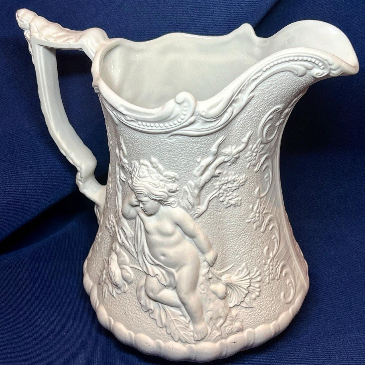 Portmeirion, Parian, Large Bisque Porcelain Pitcher