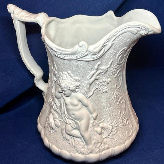 Portmeirion, Parian, Large Bisque Porcelain Pitcher